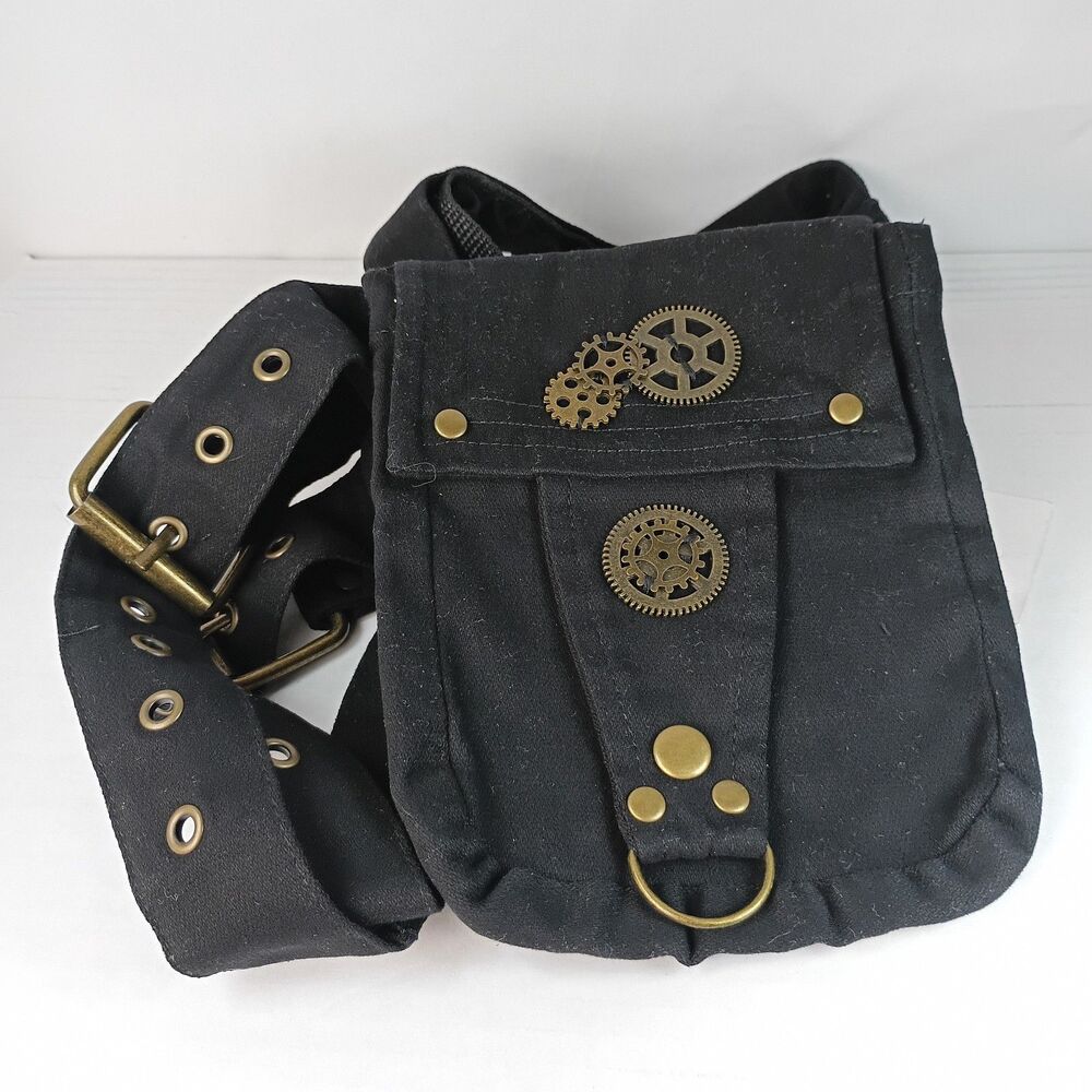 Steampunk Canvas Waist Side Bag Belt Renaissance Festival Cosplay